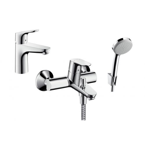 Set Badewannen- und Duscharmatur Hansgrohe Focus 31940000, Waschtischarmatur Hansgrohe Focus 31607000, 27592000