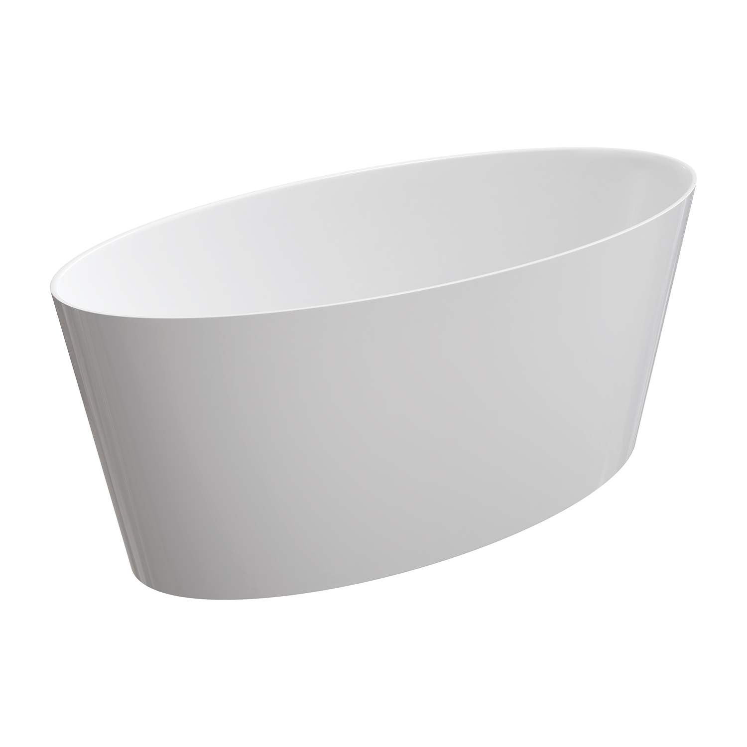 Omnires M+ Freistehende Badewanne 159x72 cm oval weiß ROMA159BP