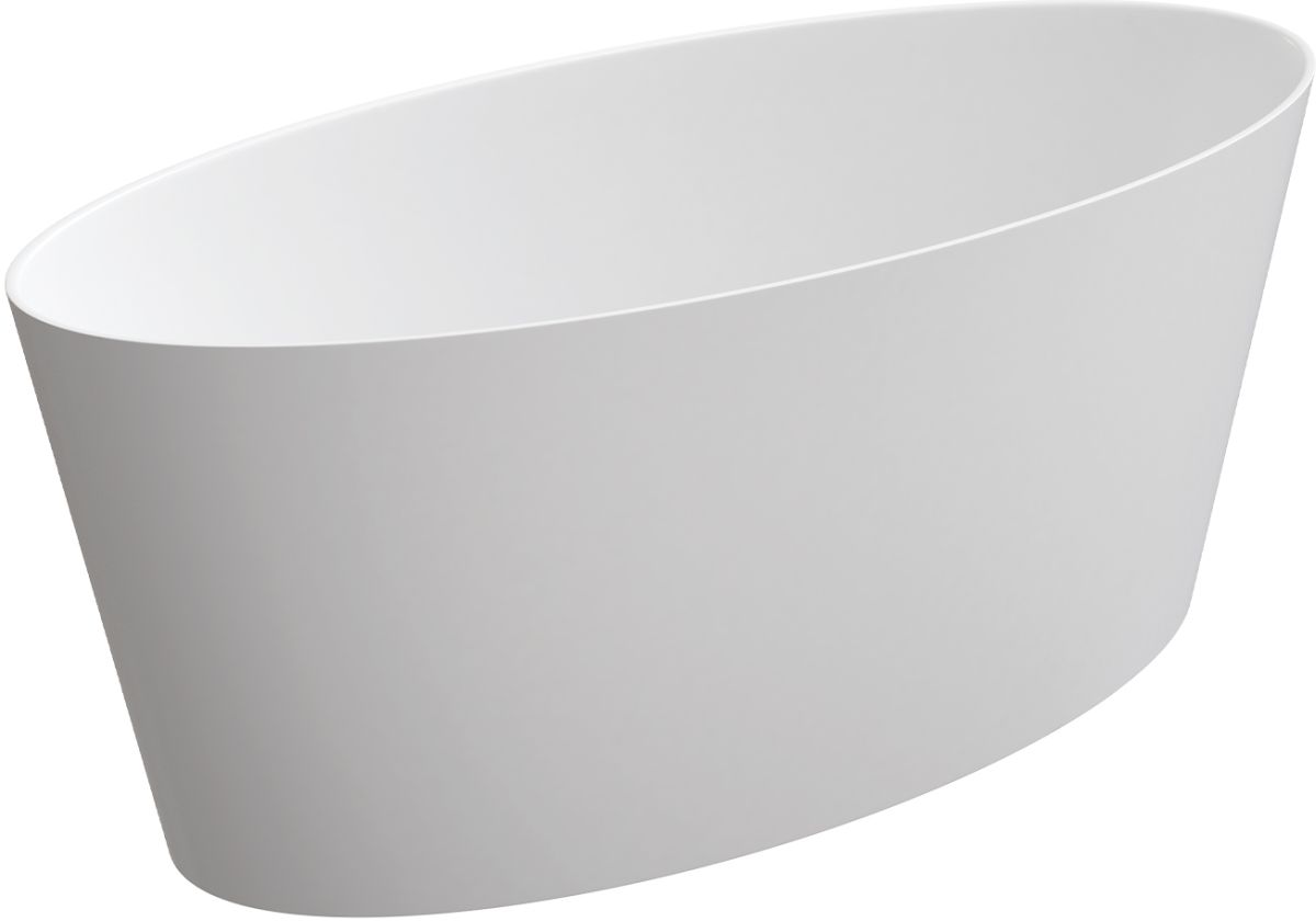 Omnires M+ Freistehende Badewanne 159.3x72 cm oval weiß ROMA159BM