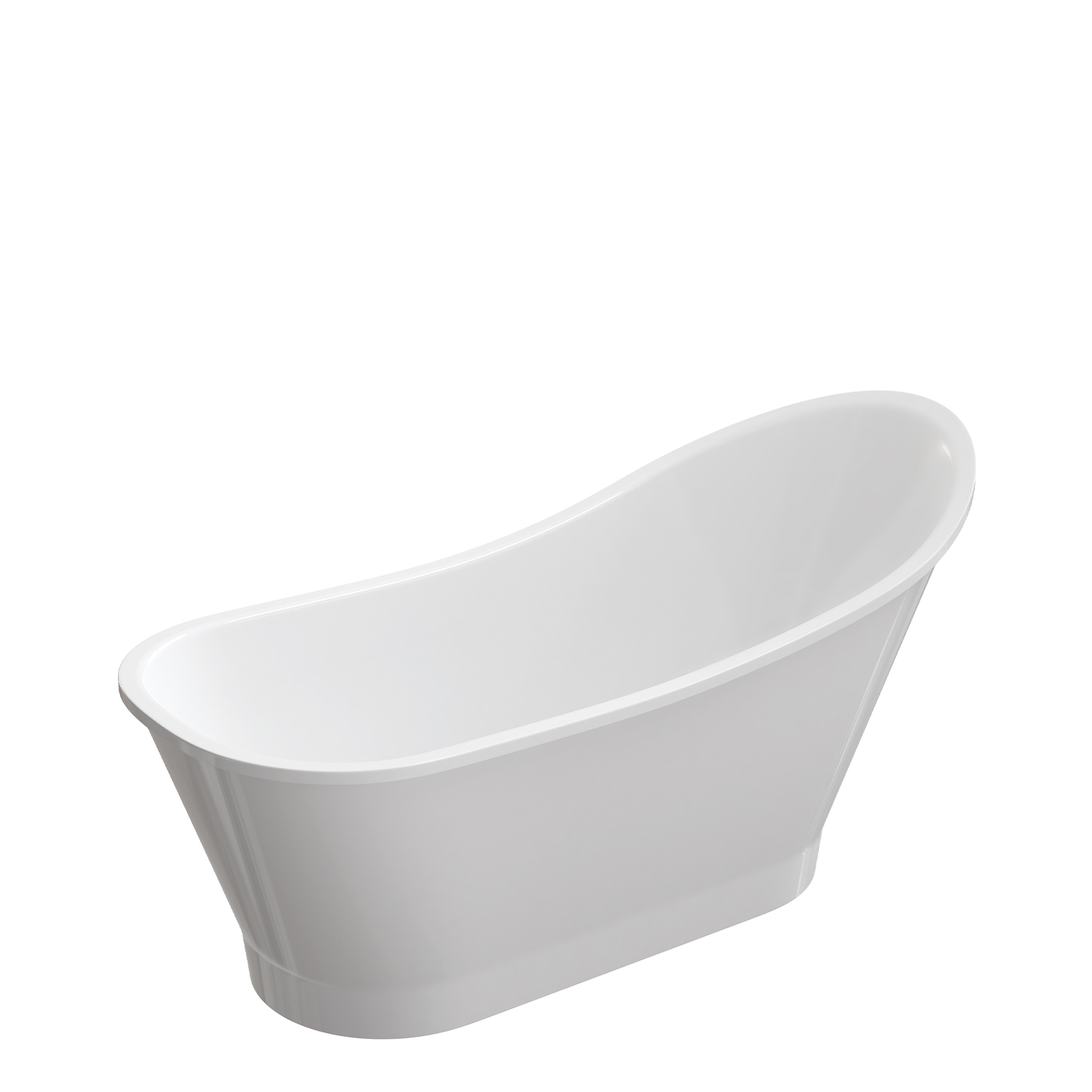 Omnires M+ Freistehende Badewanne 159.5x73.2 cm oval weiß VENEZIA159BP