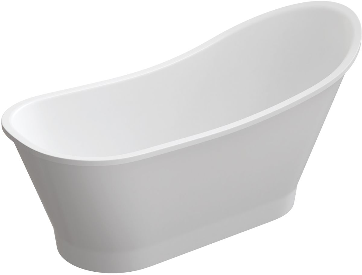 Omnires M+ Freistehende Badewanne 159.5x73.2 cm oval weiß VENEZIA159BM