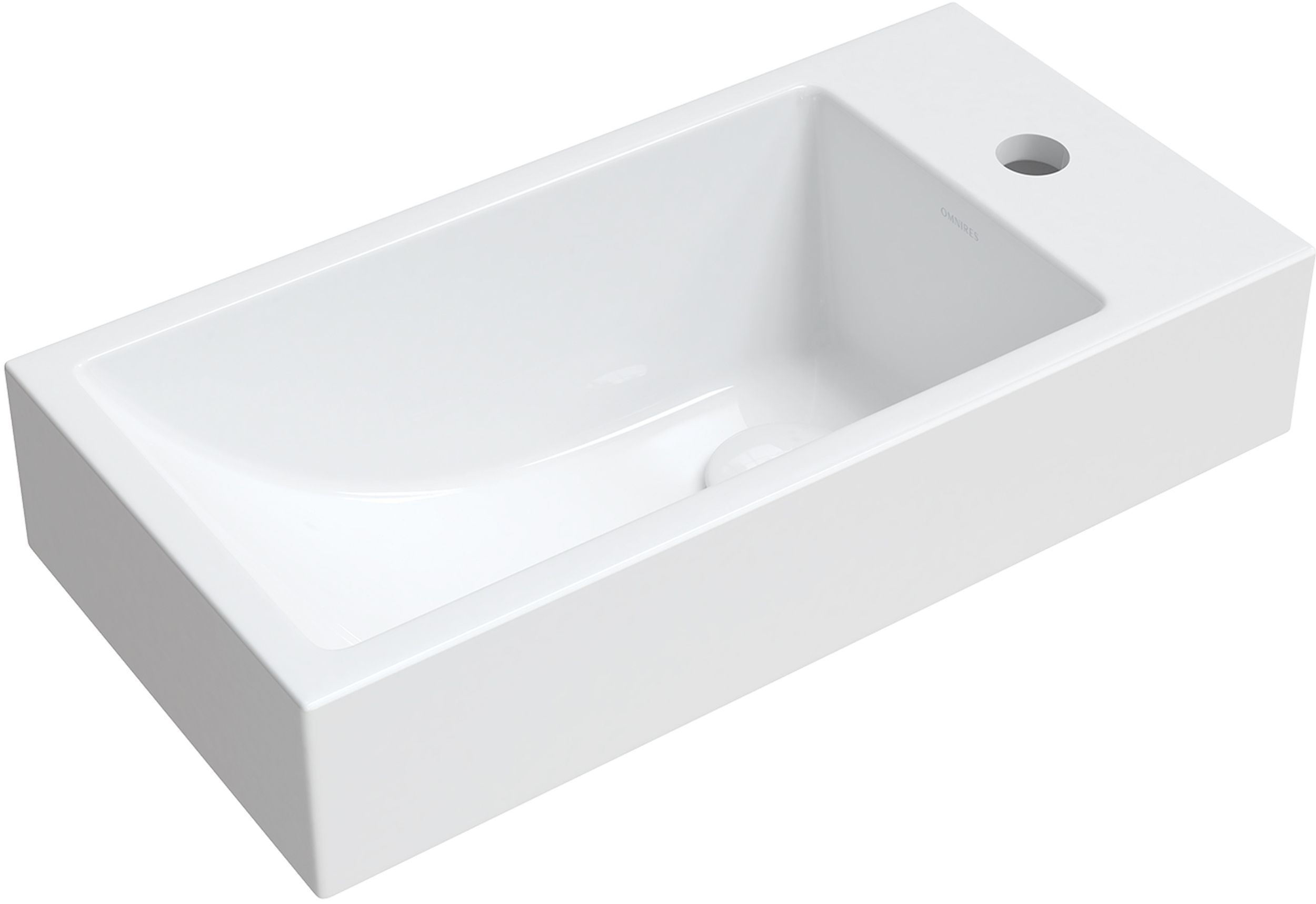 Omnires Corfu M+ Waschbecken 50x25 cm rechteckig Klassisch-Aufsatzwaschbecken weiß CorfuBP