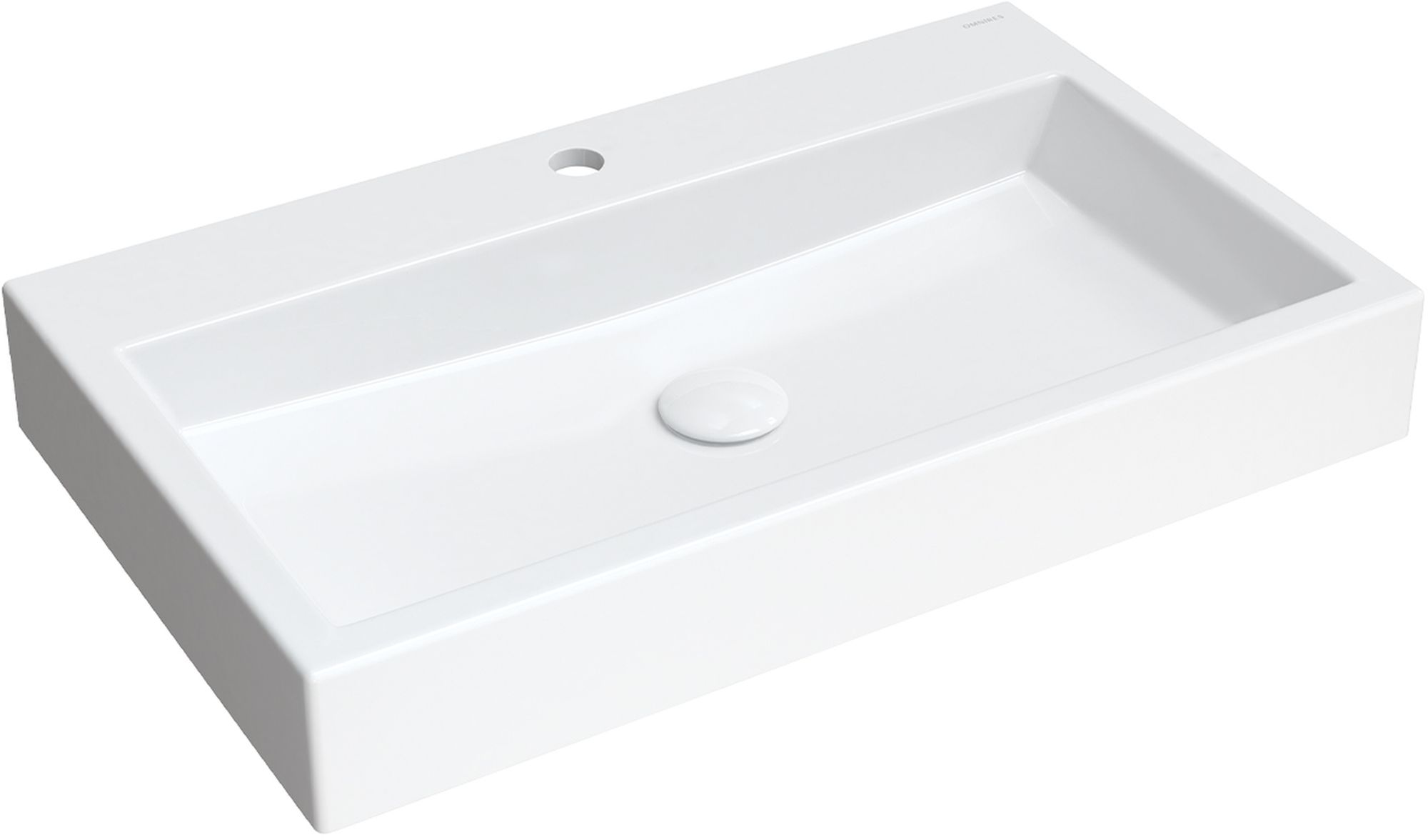 Omnires M+ Waschbecken 70x42 cm rechteckig Klassisch-Aufsatzwaschbecken weiß THASOS700BP