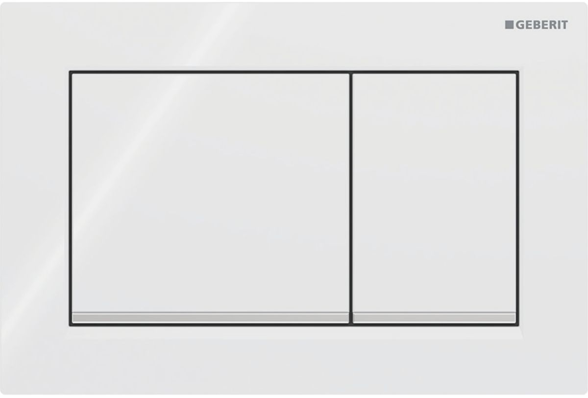 Geberit Omega20 Betätigungsplatte für Toilette glänzender Chrom-weiß 115.080.KJ.1