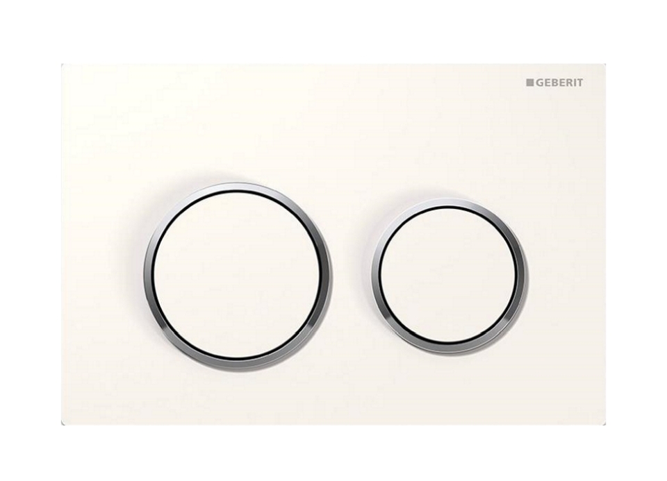 Geberit Omega20 Betätigungsplatte für Toilette glänzender Chrom-weiß 115.085.KJ.1
