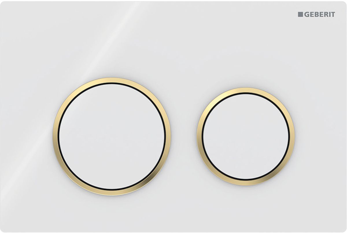 Geberit Omega20 Betätigungsplatte für Toilette weiß-gold 115.085.KK.1