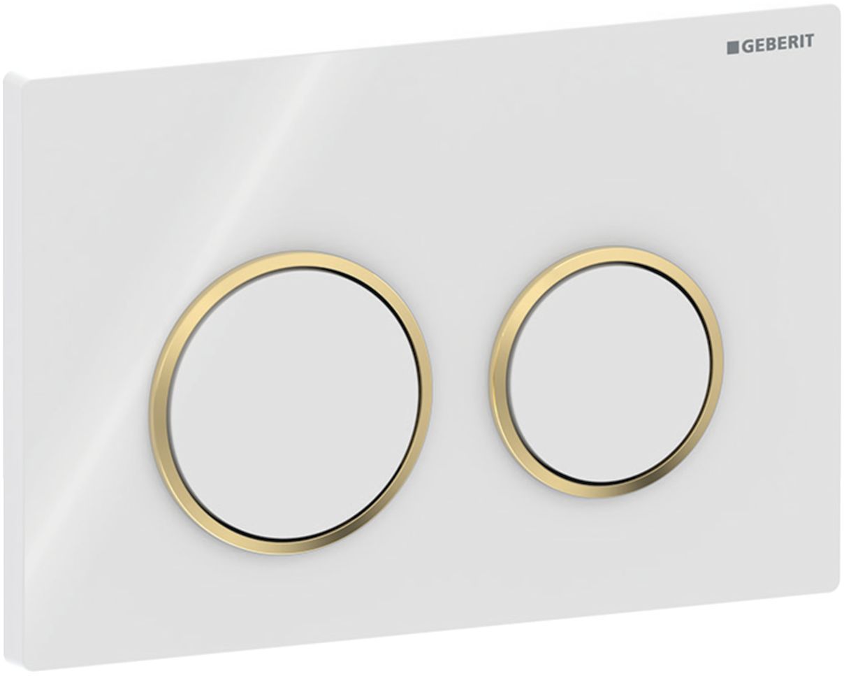 Geberit Omega20 Betätigungsplatte für Toilette weiß-gold 115.085.KK.1