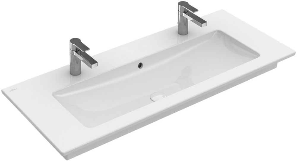 Villeroy & Boch Venticello Waschbecken 120x50 cm rechteckig Klassisch-Möbel-mit Blatt weiß 4104CKR1