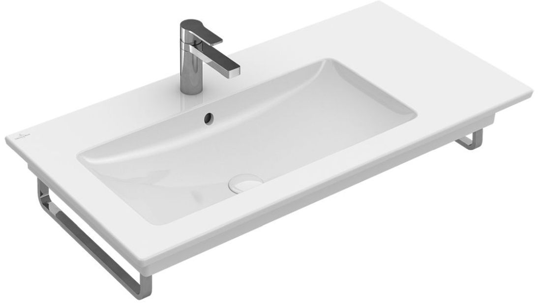 Villeroy & Boch Venticello Waschbecken 100x50 cm rechteckig Klassisch-Möbel-mit Blatt weiß 4134L3R1