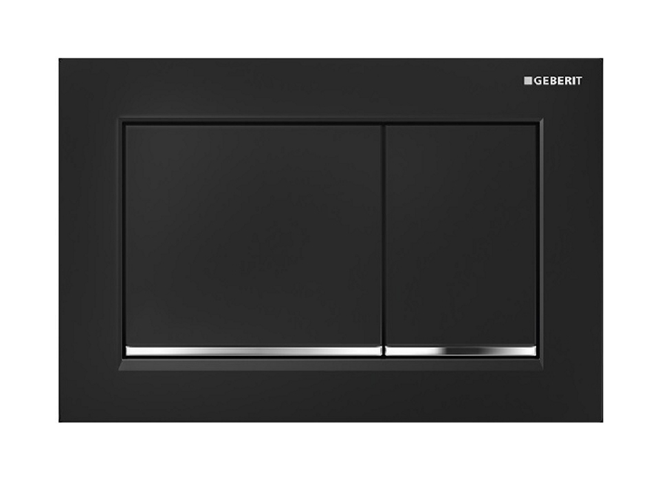 Geberit Omega20 Betätigungsplatte für Toilette glänzender Chrom-schwarz 115.080.KM.1