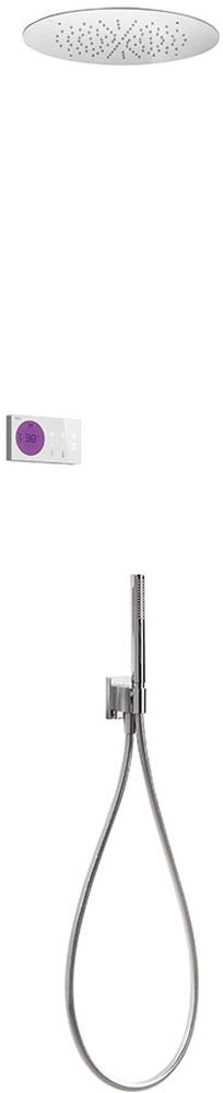Tres Shower Technology Duschset Unterputz mit Thermostat mit Regenbrause chrom-weiß 092.865.55