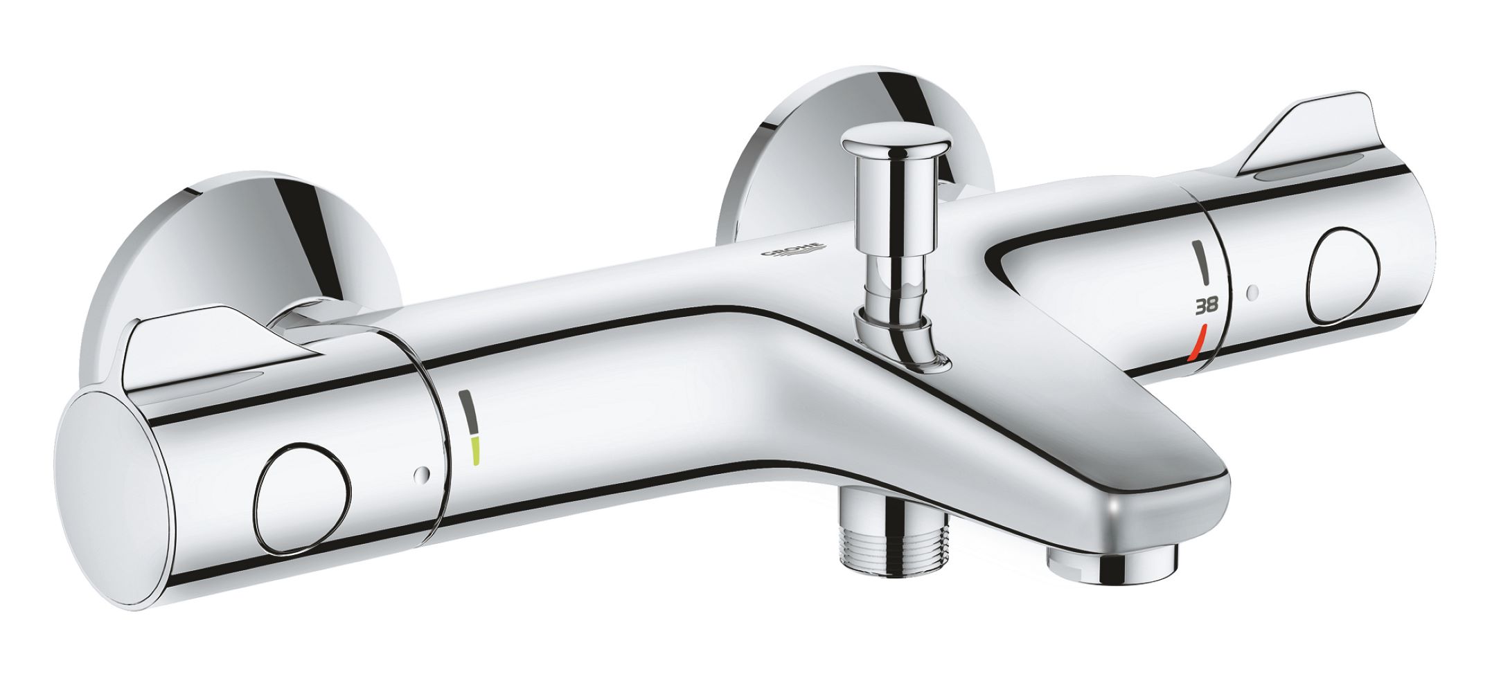 Grohe Grohtherm 800 Badewannen- und Duscharmatur Wandmontage mit Thermostat chrom 34567000