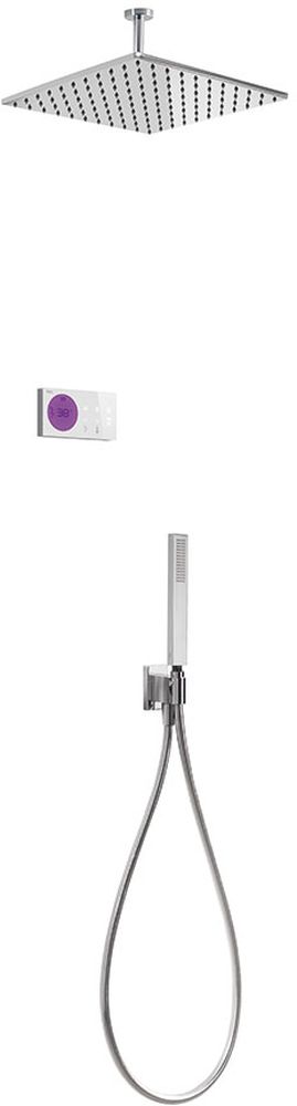 Tres Shower Technology Duschset Unterputz mit Thermostat mit Regenbrause chrom-weiß 092.865.64