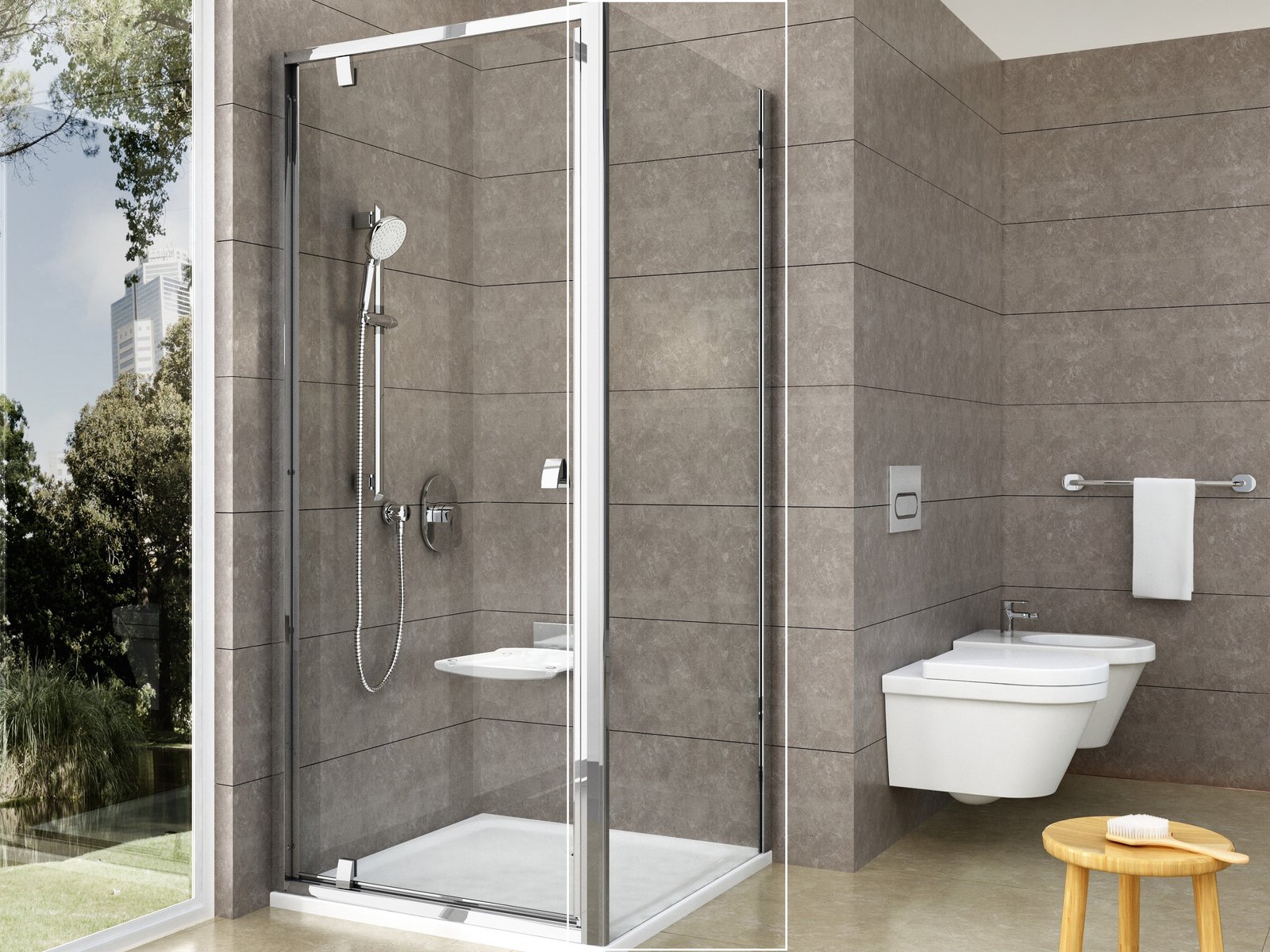 Ravak Pivot Duschwand 80 cm aluminium Glanz/durchsichtiges Glas 90G40C00Z1