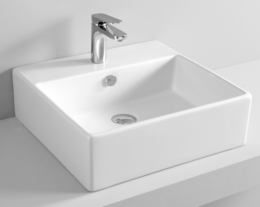 Art Ceram Quadro Waschbecken 50x48 cm rechteckig Aufsatzwaschbecken weiß QUL00201;00