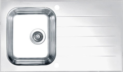 Alveus Glassix stahlspüle 86x50 cm weiß 1099462