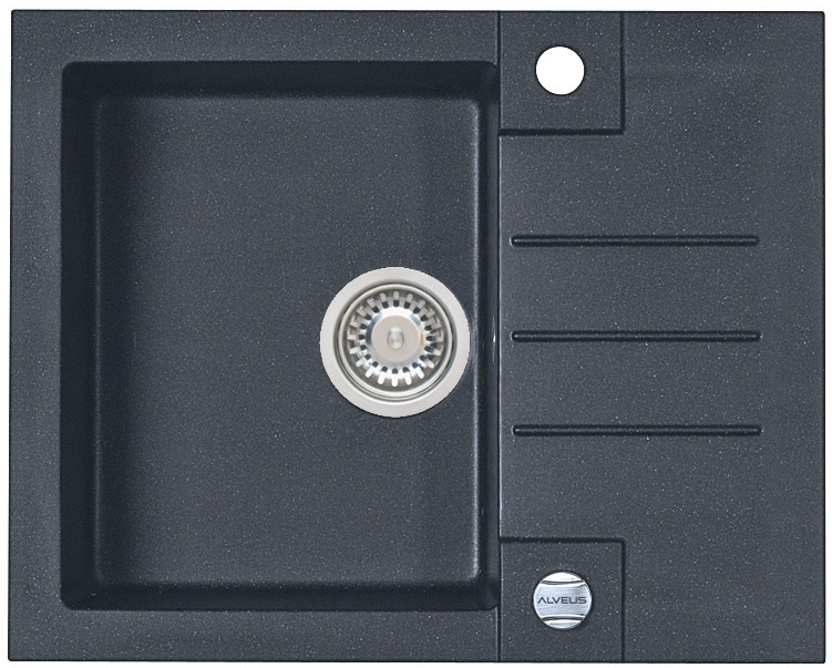 Alveus Rock granitspüle 59.5x47.5 cm schwarz 4213005