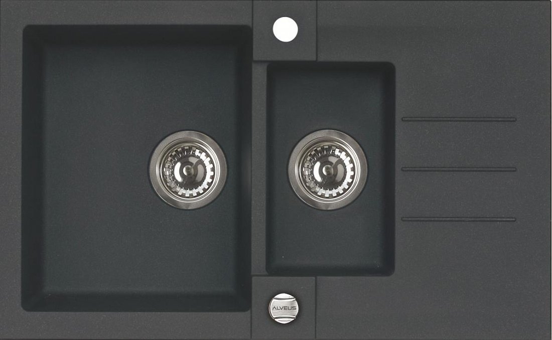 Alveus Rock granitspüle 78x48 cm grau/graphit/onyx 4217005