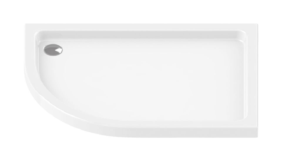 New Trendy Maxima Halbrunde Duschwanne 120x85 cm weiß B-0337(P)