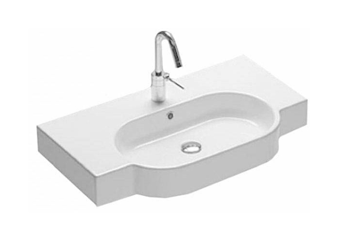 Hatria Area Waschbecken 81x45 cm rechteckig Aufsatzwaschbecken-mit Blatt weiß Y0UP01