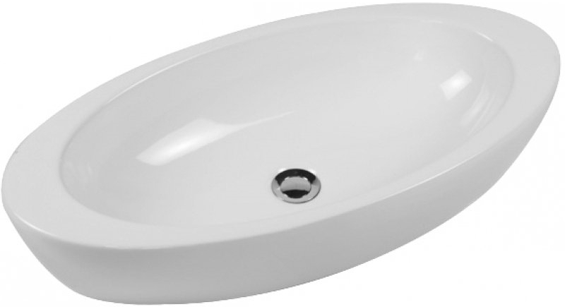 Hatria Nido Waschbecken 75x37 cm oval Aufsatzwaschbecken weiß Y0R201