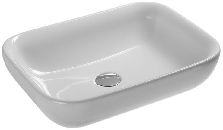 Hatria Happy Hour Waschbecken 55x40 cm rechteckig Aufsatzwaschbecken weiß Y0QQ01