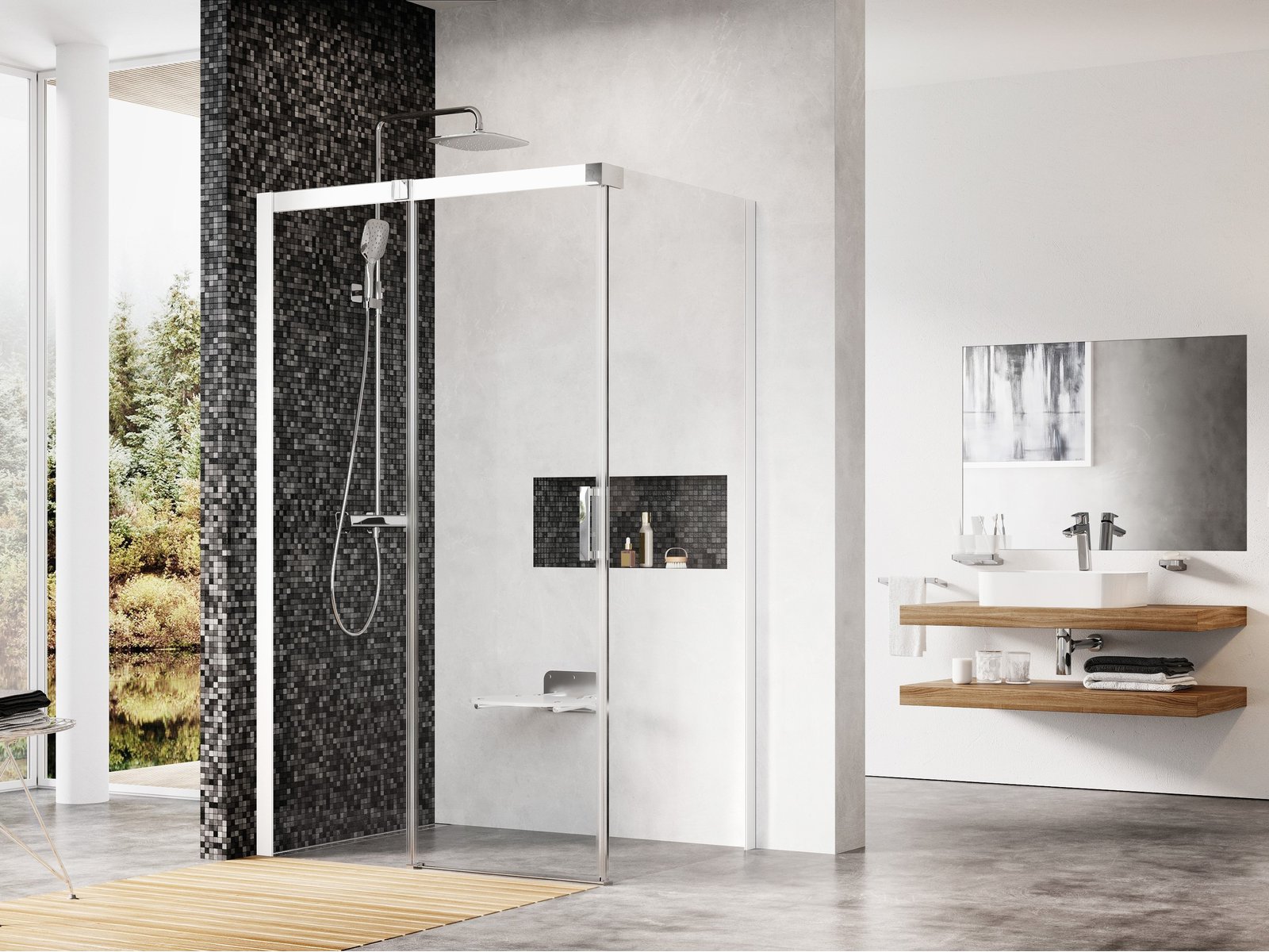 Ravak Matrix Dusche 120x80 cm rechteckig weiß Glanz/durchsichtiges Glas 0WLG4100Z1