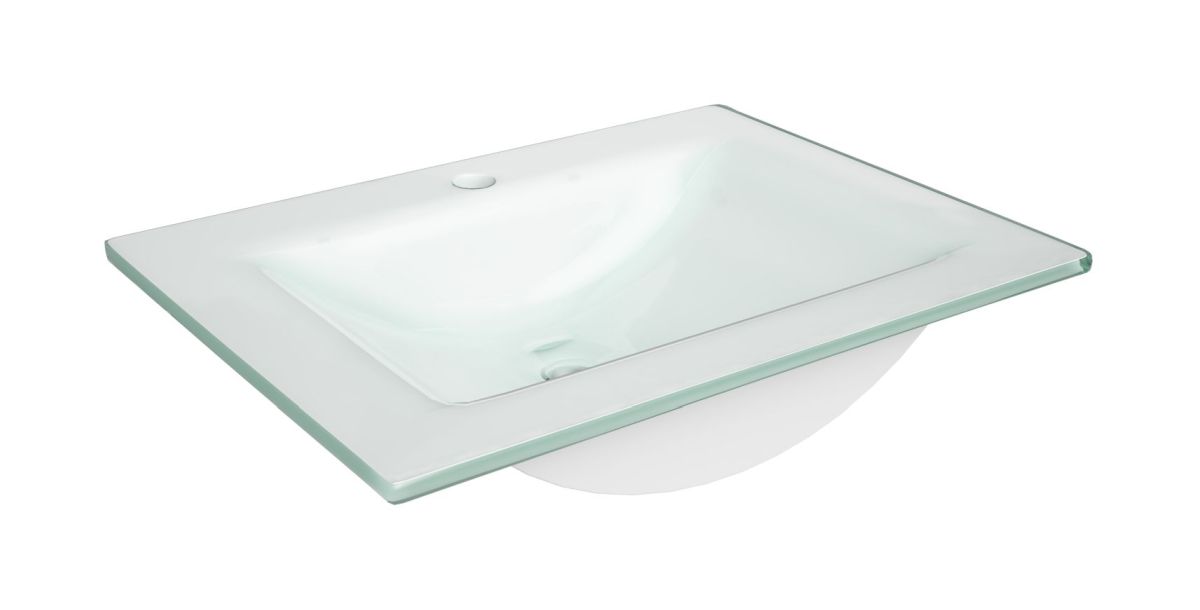 Defra Puro Waschbecken 61x46 cm rechteckig Möbel weiß glanz 3072