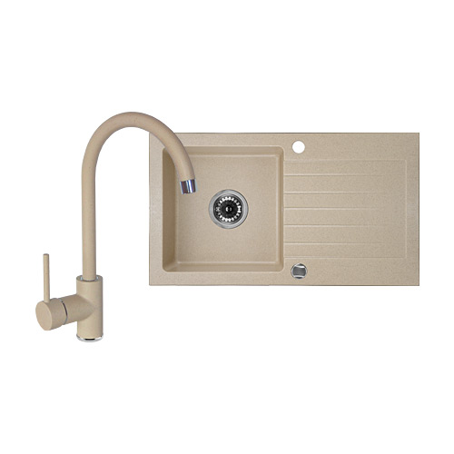 Set Granitspüle Deante Zorba ZQZ_7113, Küchenarmatur Deante Nemezja BEN_762M