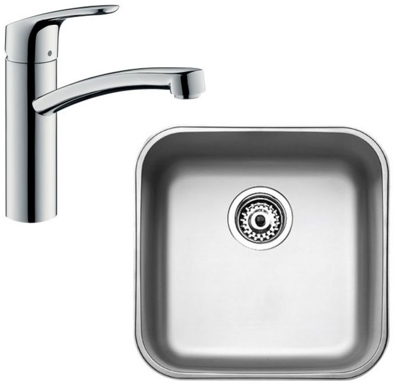 Set Küchenarmatur Hansgrohe Focus M41 31806000, Stahlspüle Teka Be 10125005