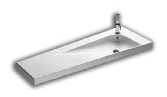 Hatria Grandangolo Waschbecken 130x50 cm Klassisch-mit Blatt weiß YXF601