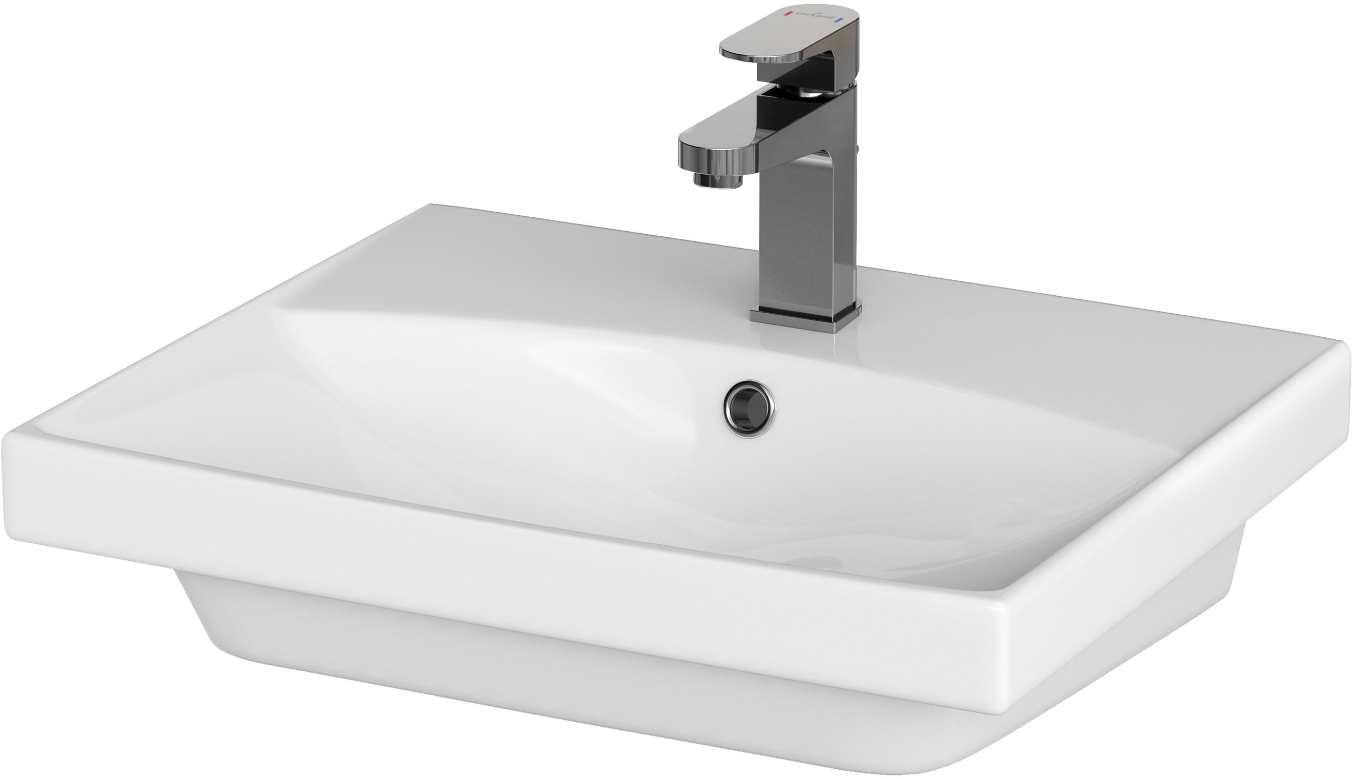Cersanit City Waschbecken 50.5x40 cm rechteckig Möbel weiß glanz K35-005