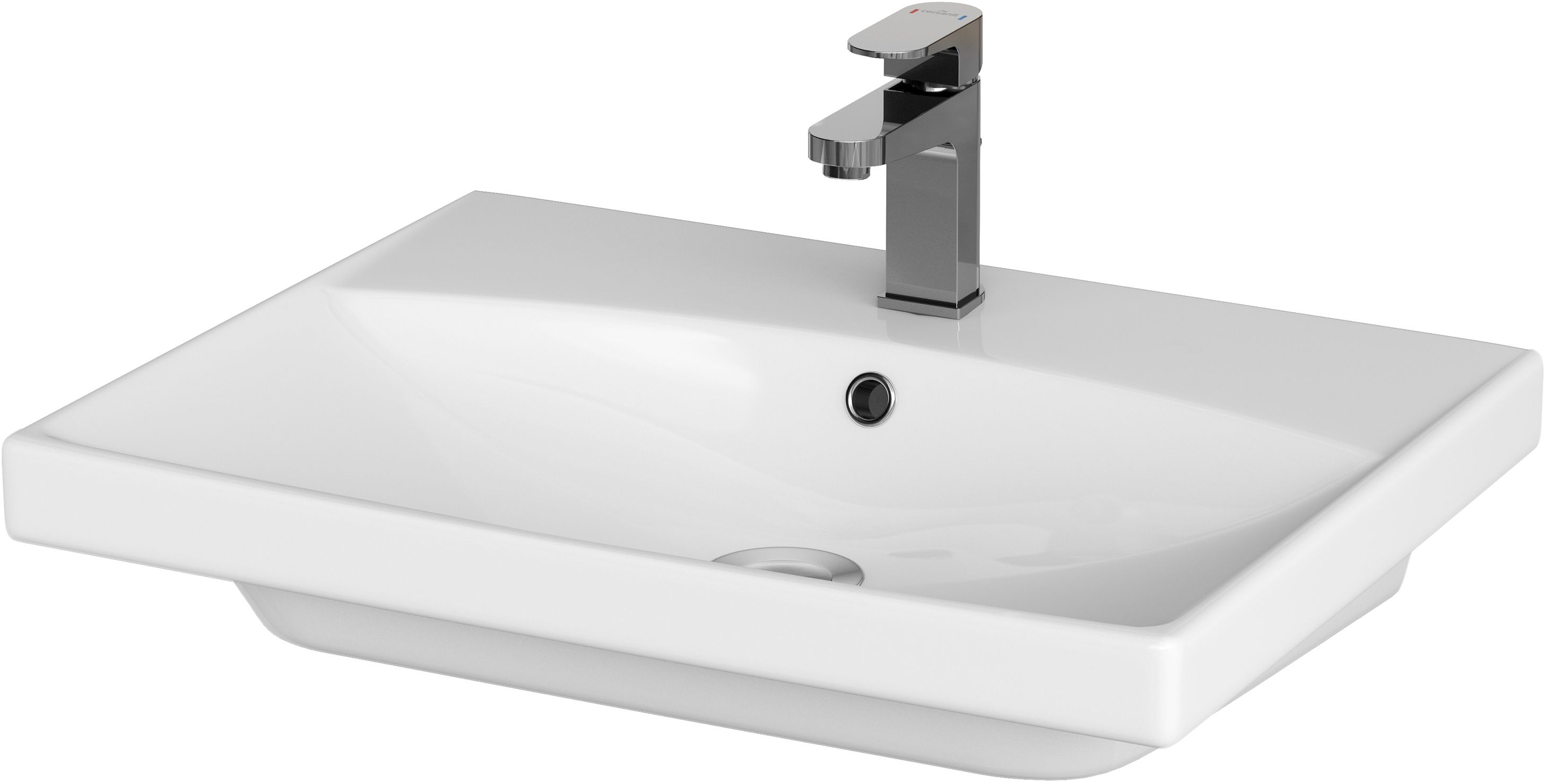 Cersanit City Waschbecken 60x45 cm rechteckig Möbel weiß glanz K35-006