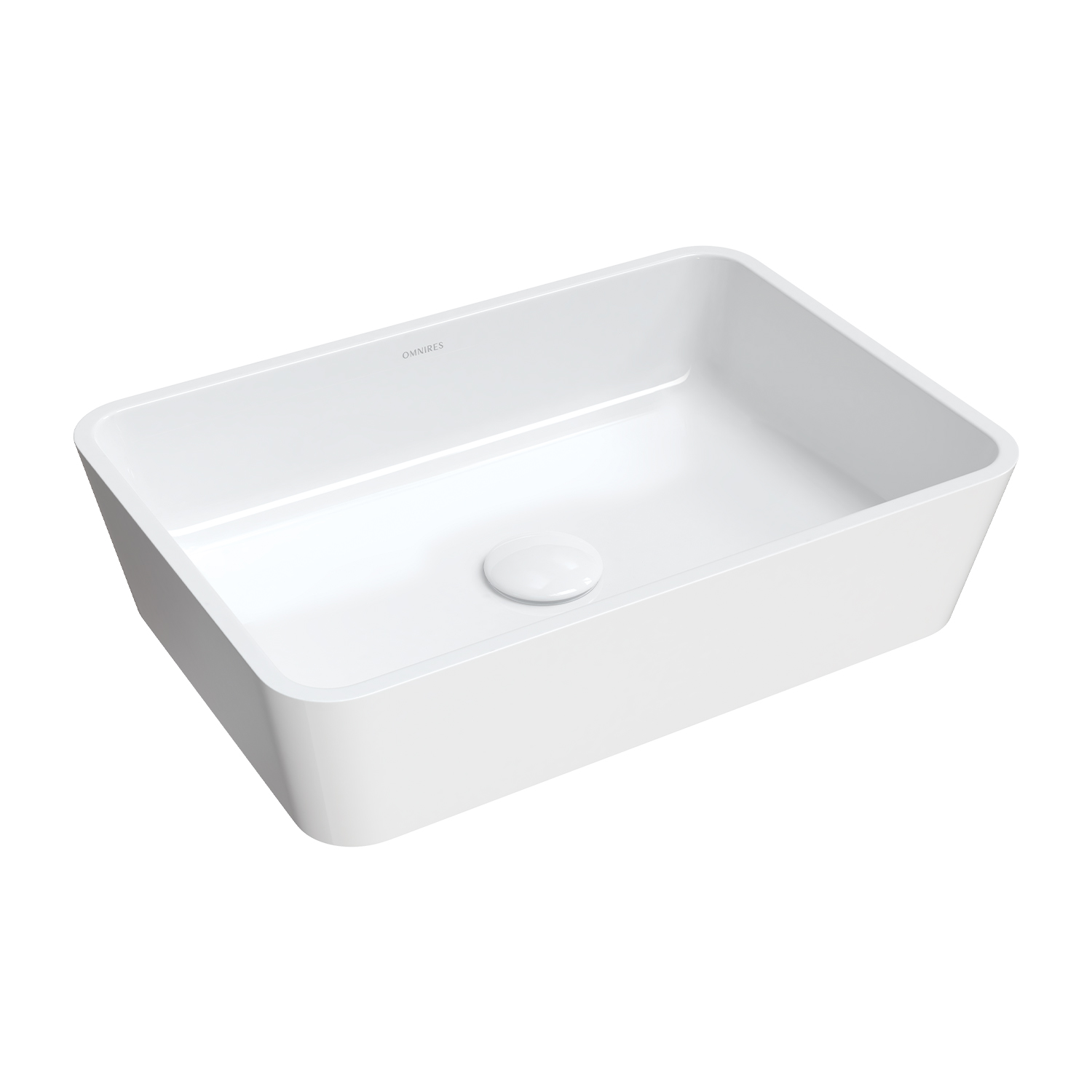 Omnires Parma M+ Waschbecken 50x35 cm rechteckig Aufsatzwaschbecken weiß PARMAUNBP