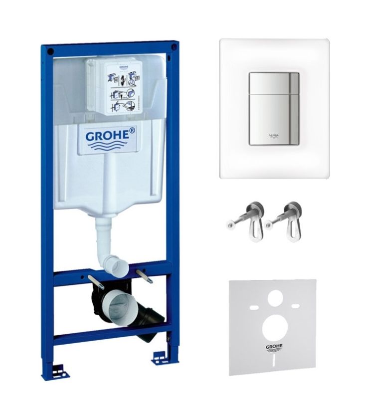 Set Betätigungsplatte Grohe Skate 38845MF0, Unterputzrahmen Grohe Rapid SL 38539001