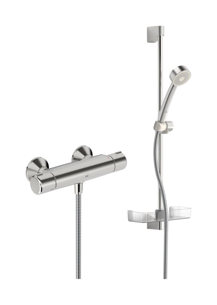 Oras Nova Duschset Wandmontage mit Thermostat chrom 7452U