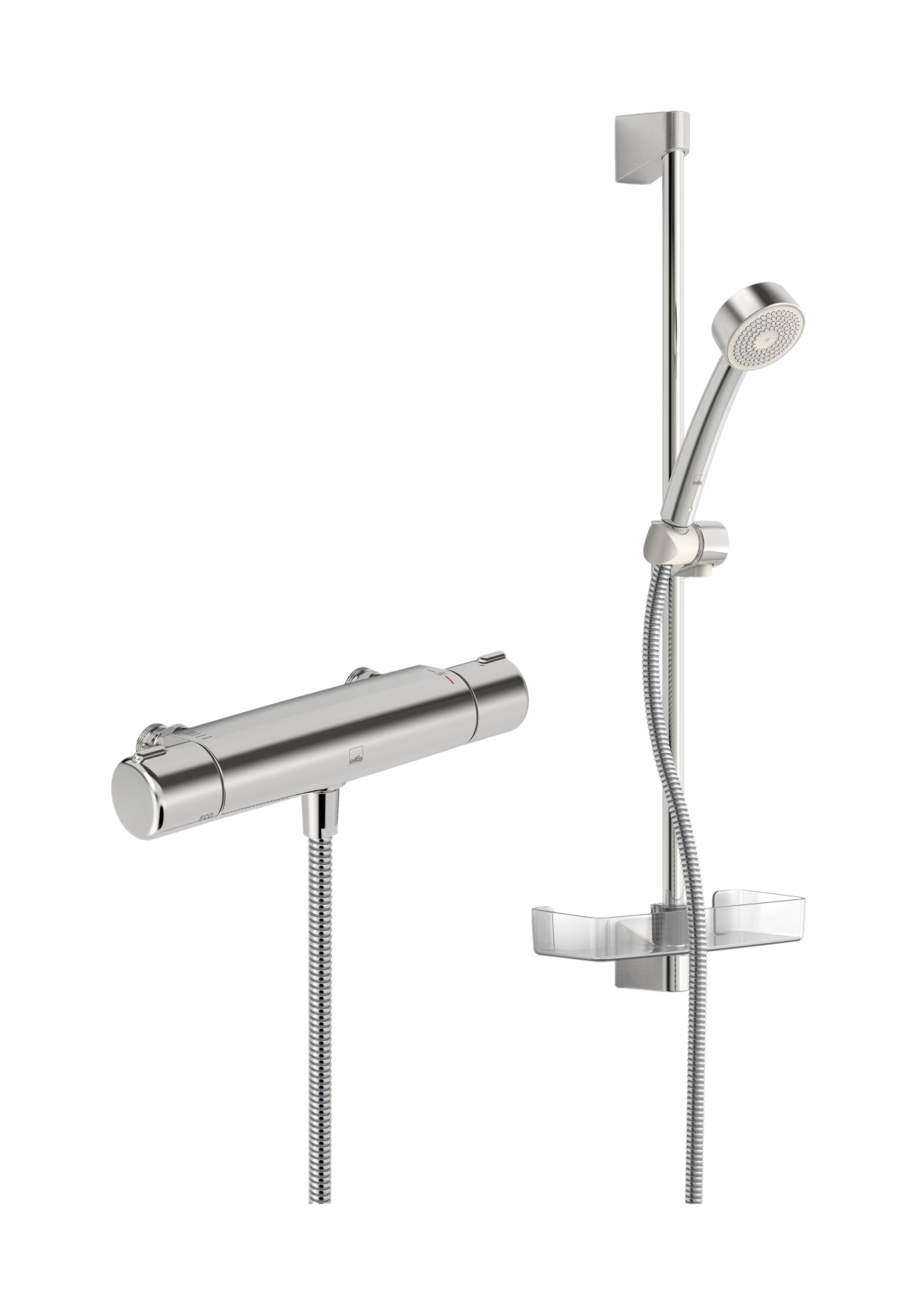 Oras Nova Duschset Wandmontage mit Thermostat chrom 7412