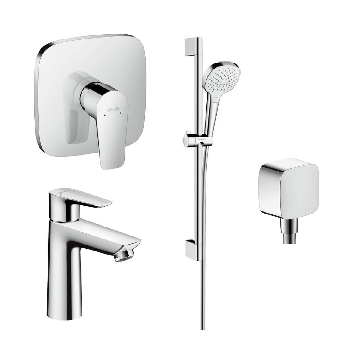 Set Waschtischarmatur Hansgrohe Talis E 71710000, Duschbatterie Hansgrohe Talis E 71765000, 26582400, 26457000