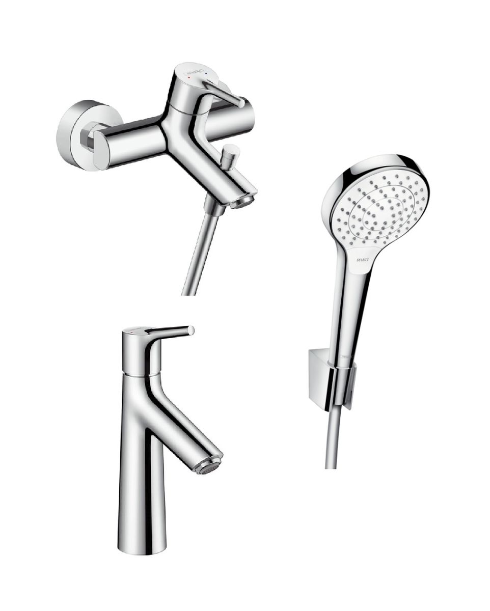 Set Badewannen- und Duscharmatur Hansgrohe Talis S 72400000, Waschtischarmatur Hansgrohe Talis S 72020000, 26421400