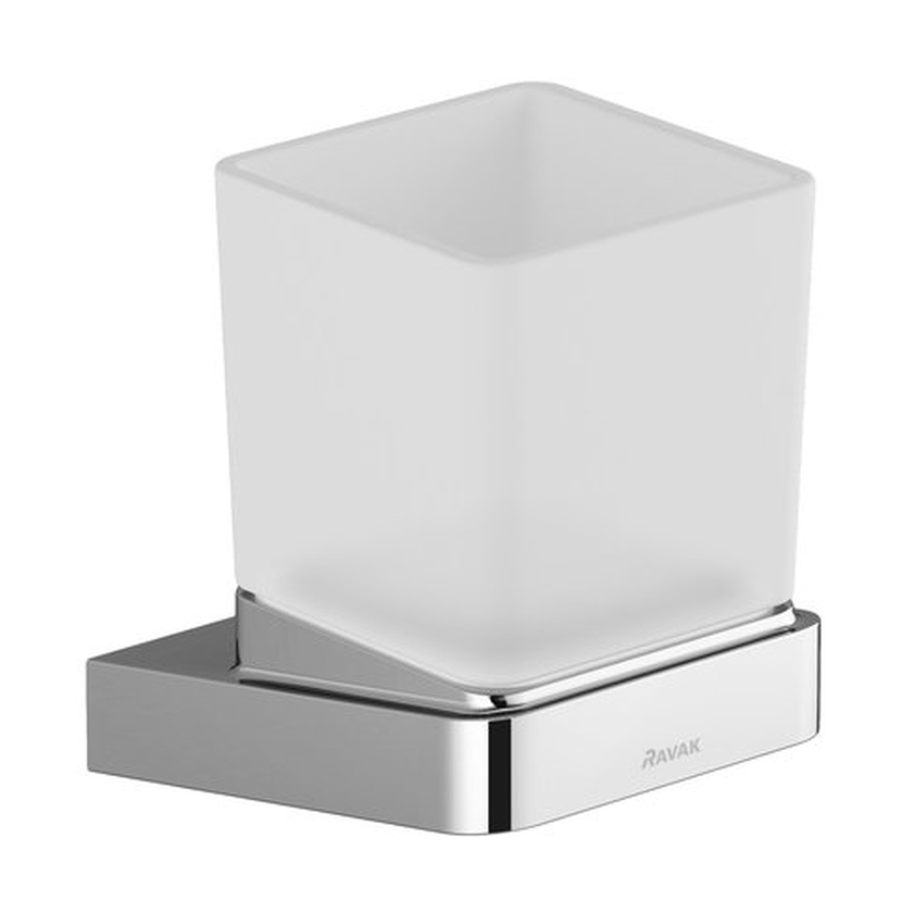 Ravak 10° Zahnputzbecher weiß-chrom X07P321