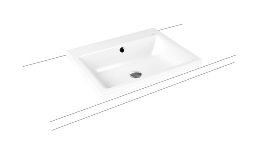 Kaldewei Puro Waschbecken 60x46 cm rechteckig Aufsatzwaschbecken weiß 900406013001