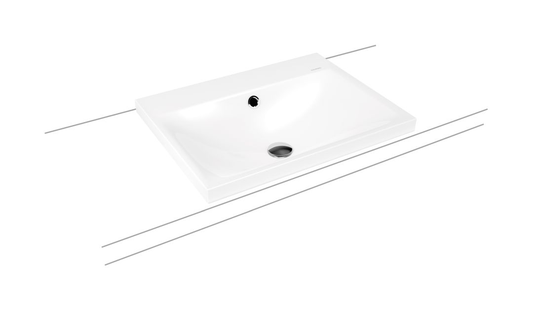 Kaldewei Silenio Waschbecken 60x46 cm rechteckig Aufsatzwaschbecken weiß 903906013001