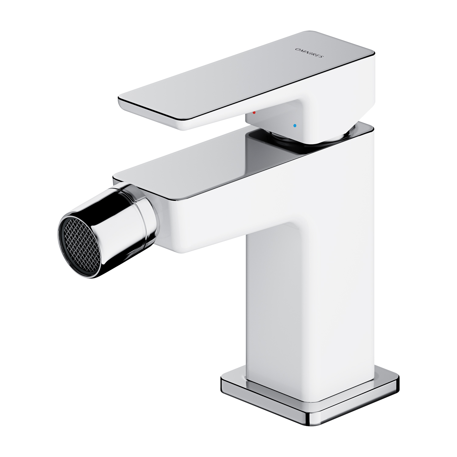 Omnires Parma Bidet-Wasserhahn stehend chrom-weiß PM7420CRB