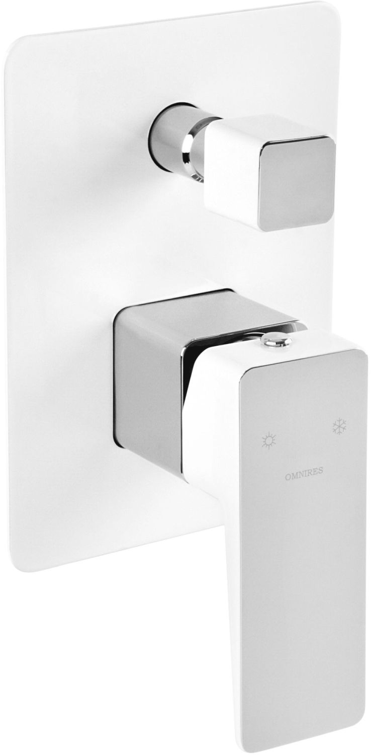 Omnires Parma Badewannen- und Duscharmatur Unterputz chrom-weiß PM7435CRB