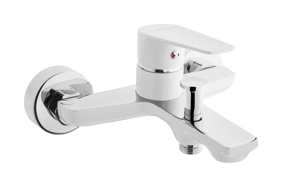Invena Dokos badewannen- und duscharmatur Wand chrom-weiß BW-19-002