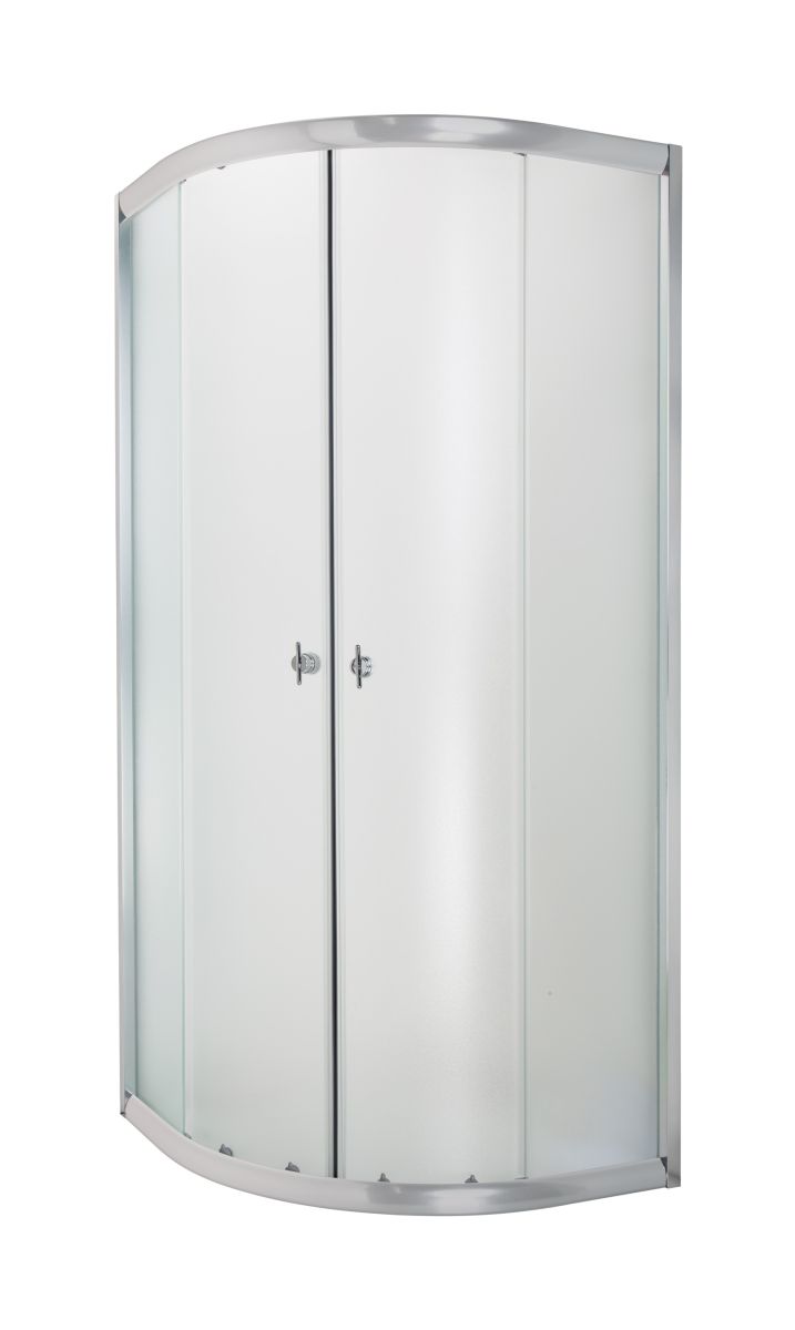 Invena Marbella Dusche 90x90 cm halbrund chrom Glanz/Mattglas AK-46-191