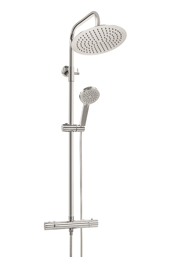 Invena Imola Exe Duschset Wandmontage mit Thermostat mit Regenbrause chrom AU-11-001
