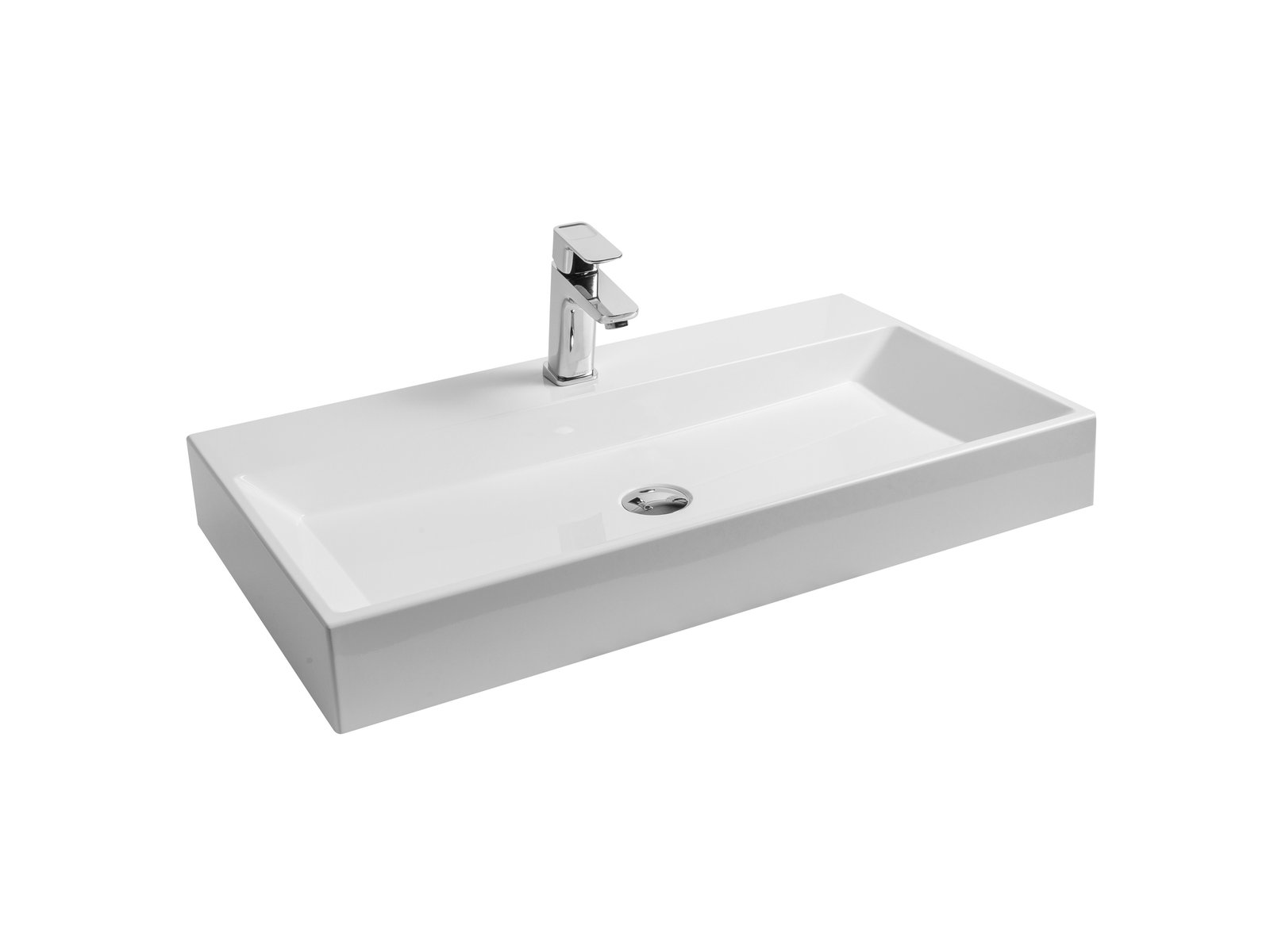 Ravak Natural Waschbecken 80x45 cm rechteckig Möbel weiß XJO01280000