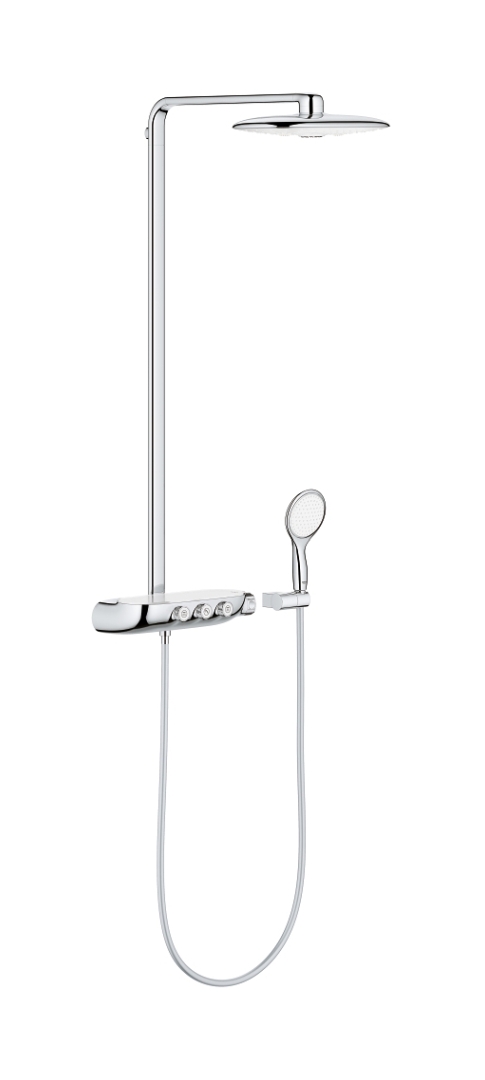 Grohe Rainshower Duschset Wandmontage mit Thermostat mit Regenbrause StarLight Chrom 26250LS0