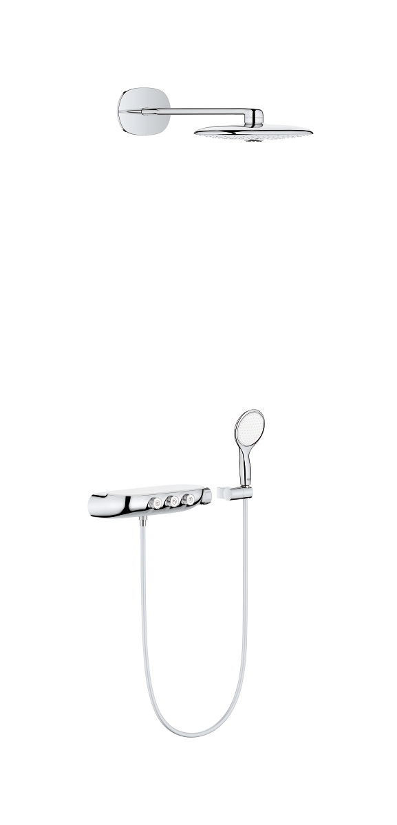 Grohe Rainshower Duschset Unterputz mit Thermostat mit Regenbrause StarLight Chrom 26443000
